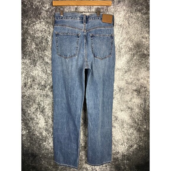 Aeropostale 90s Baggy blue super high rise wide leg deconstructed jeans Womens 4 - Picture 14 of 16